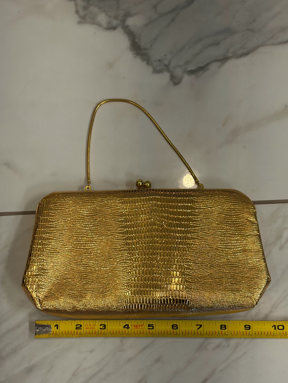 Vintage 1950s Bobbie Jerome Evening Bag Gold Chain Strap Clutch Purse - Picture 5 of 8